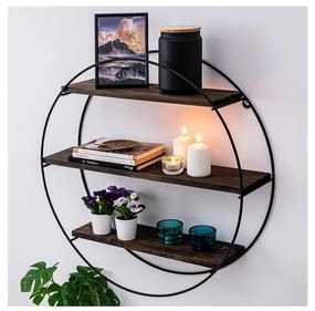 Nástenná polica TULIPA 60x15 cm smrek/čierna