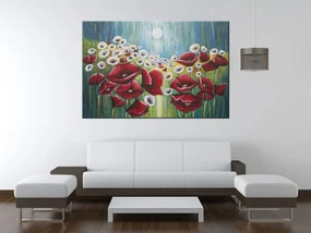 Gario Ručne maľovaný obraz Maky v svetle mesiaca Rozmery: 120 x 80 cm