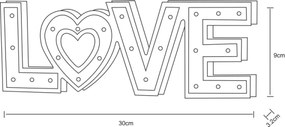 Globo 29976 - LED stolná lampa LOVE 24xLED/0,06W/3xAA topoľ