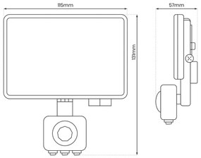 LED Vonkajší reflektor so senzorom LED/20W/230V 5000K IP44