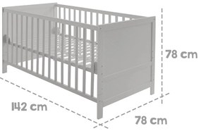 Svetlosivá postieľka 70x140 cm – Roba