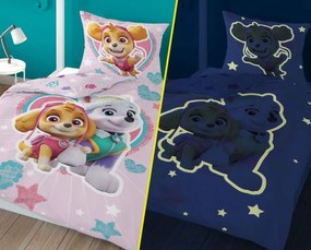 Detské obliečky 140x200 PAW PATROL pink - svietiace