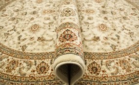 Koberec Super Rose D373A Ornament svetlobéžový / krémový ovál