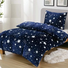 Obliečky Hviezdy modré MikroPlyš 70x90 140x200 cm