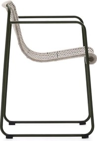 Sivozelená kovová záhradná stolička Maurina – Kave Home