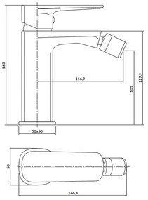 Cersanit S951-380 - Bidetová batéria LARGA lesklý chróm