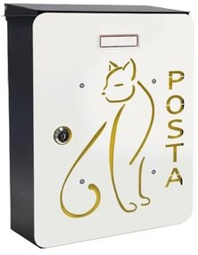 MIA box Cat Y - poštová schránka s výmenným krytom a menovkou, mačka