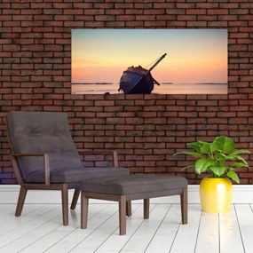 Obraz - Stroskotaná loď (120x50 cm)