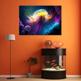 Obraz na plátně, Medúza pod vodou - 120x80 cm