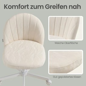 Kozmetická stolička s kolieskami OBGB35027W101 krémová / biela