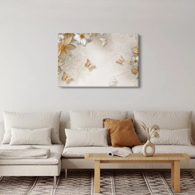 Obraz - Kvety s motýlikmi (90x60 cm)