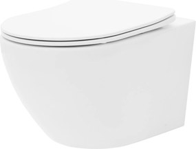 Závesná WC misa so SoftClose sedadlom REA CARLO MINI FLAT, biela