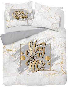 DomTextilu Luxusné bavlnené posteľné obliečky Stay with me 3 časti: 1ks 160 cmx200 + 2ks 70 cmx80 Sivá 46136-216778