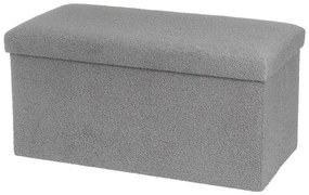 Sivý taburet z textílie buklé Folding – Casa Selección