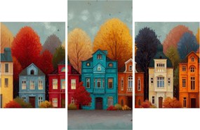 Obraz - Maľované jesenné mesto (90x60 cm)