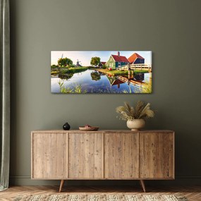 Obraz holandských mlynov (120x50 cm)