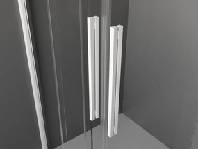 Mexen Velar L Duo, sprchový kút s posuvnými dverami 100 x 100 cm, 8mm sklo námraza, biela matná, 871-100-100-02-33-20