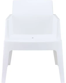 BOX záhradné kreslo s podrúčkami white