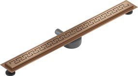 Mexen Flat 360°, lineárny podlahový žľab 80 cm, medená matná, 1C24080-40