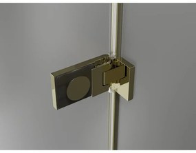 Mexen Lunar-F L, 1-krídlový sprchový kút so skladacími dverami, ľavý, 85 x 80 cm, 8mm číre sklo, zlatý lesklý profil, 836L-085-080-50-00-L