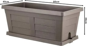 Bama Záhradný veľkoobjemový truhlík Legno cappuccino, 80 x 40 x 35 cm, 80 cm