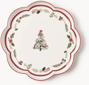 Vianočné porcelánové plytké taniere Eve, 4 ks