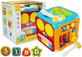 LEAN Toys Vzdelávacia kocka – triedič pre bábätká so zvukom a svetlom