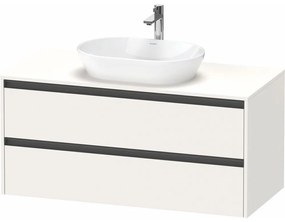 DURAVIT Ketho 2 závesná skrinka pod umývadlo na dosku, 2 zásuvky, 1200 x 550 x 568 mm, biela super matná, K24897084840000