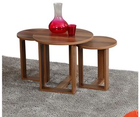 SADA 3x Odkladací stolík MIRA hnedá