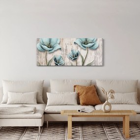Obraz - Kvety na textúre (120x50 cm)