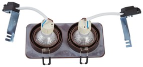 Sada 6 zaoblených zapustených bodových svetiel tmavý bronz GU10 50 mm otočné a naklápacie IP44 2-svetlá - Alberto