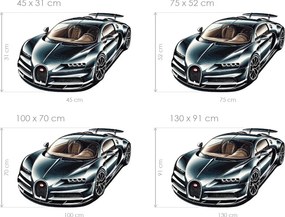 Buggati Veyron textilní prelepiteľná nálepka na stenu list 45 x 31 cm