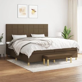 Boxspring posteľ s matracom tmavohnedá 200x200 cm látka 3137184