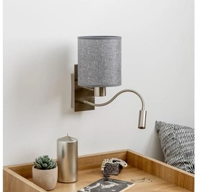 Brilagi - LED Flexibilná nástenná lampa NUBILA 1xE27/25W/230V + LED/3W matný chróm/šedá