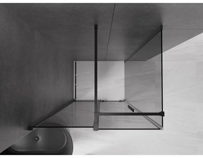 Mexen Velar, sprchový kút s posuvnými dverami 130 x 90 cm, 8mm šedé sklo, čierna matná, 871-130-090-41-70