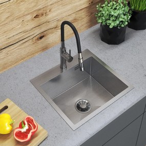 Gamma Gamma, 1-komorový oceľový drez 480x450x210 mm, brúsená oceľ, GMA-S4845-CH