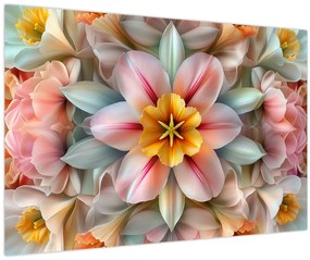 Obraz - Kaleidoskopický kvet (90x60 cm)
