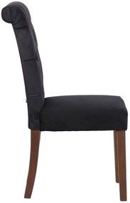 Jedálenská stolička Lisburn - zamat - Čierna