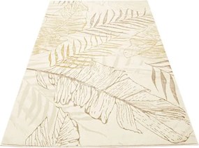 Koberec Allora Plus F784A lístie, krémový / béžový / zlatý
