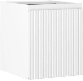 Mexen Rivel, kúpeľňová skrinka 40 cm, 1 dvierka, s drážkami, biela matná, 91A21-04047-1-BF01