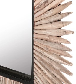 Nástenné zrkadlo 64 x 64 cm svetlé drevo SASABE Beliani