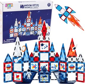 LEAN Toys Vesmírne okno Magnetické stavebné bloky 90 el.