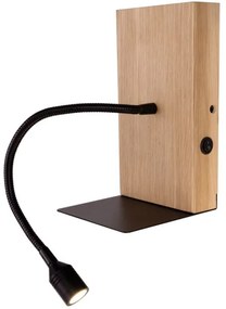 Spot-Light 5722174 - LED Nástenné svietidlo LECTOR LED/2,5W/230V USB dub