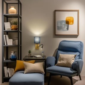 Brilagi - LED Nástenná lampa NUBILA WOOD 1xE27/25W/230V+ LED/3W dub/tmavomodrá