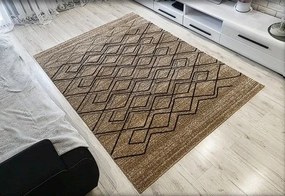 HU Béžovo-hnedý moderný koberec Rio 166-Beige-Beige Rozmer: 140x190 cm