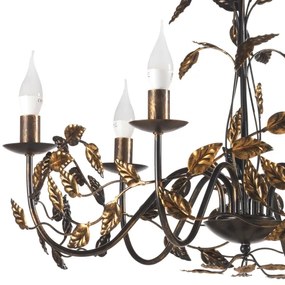 ONLI - Luster na reťazi COLLANA 6xE14/6W/230V bronzová/zlatá