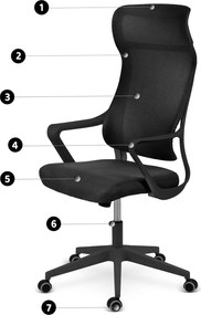 Kancelárska stolička z mikrosieťoviny Sofotel Labi  - čierna