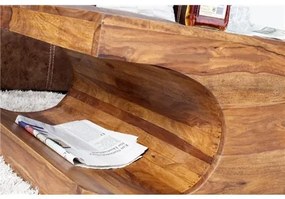 Masívny konferenčný stolík Lola 120 cm z dreva Sheesham hnedý