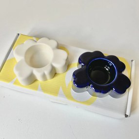 Marimekko Svietnik Unikko biely modrý sada 2ks