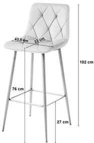 Set štyroch barových stoličiek NADO zamatové béžové (zlaté nohy) 4 ks